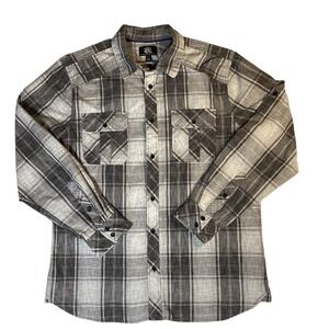 Rock & Republic Size XL Cotton Plaid Western Button Up Grunge Skater Indie